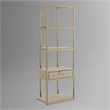 Posh Living Omer Faux Shagreen Bookshelf Cream White/Gold