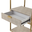 Posh Living Omer Faux Shagreen Bookshelf Cream White/Gold