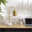 Posh Living Rya Table Lamp 5ft Power Cord Marble Stone Base Brass