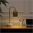 Posh Living Rya Table Lamp 5ft Power Cord Marble Stone Base Brass