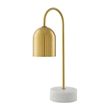 Posh Living Rya Table Lamp 5ft Power Cord Marble Stone Base Brass