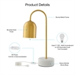 Posh Living Rya Table Lamp 5ft Power Cord Marble Stone Base Brass
