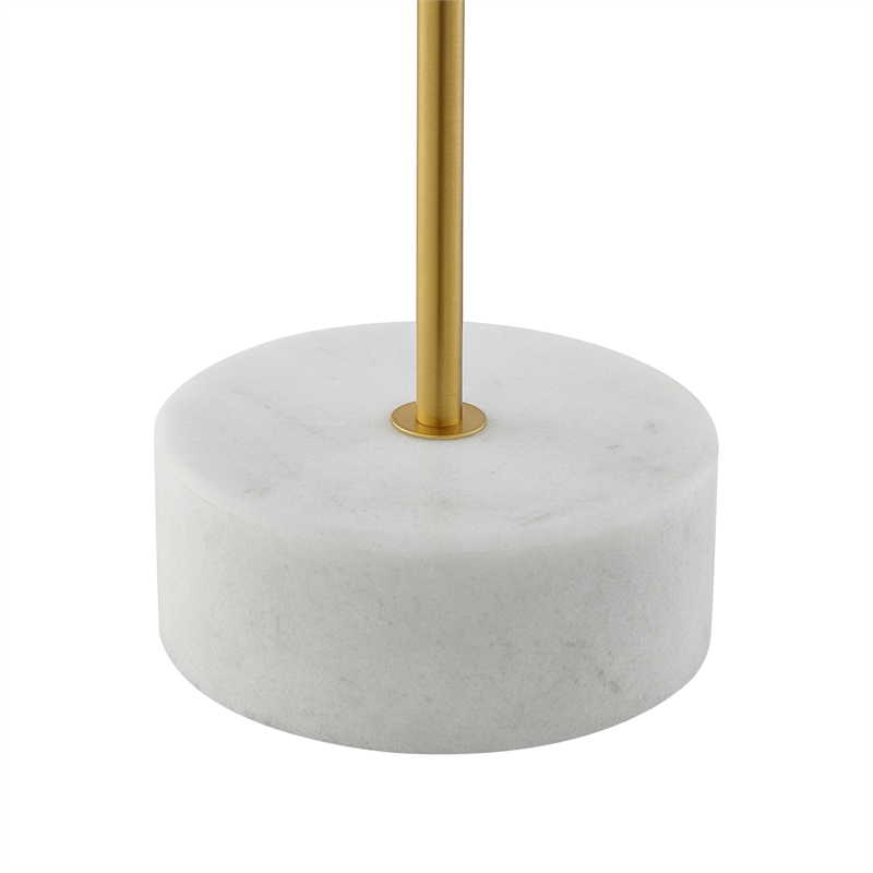 Posh Living Rya Table Lamp 5ft Power Cord Marble Stone Base Brass