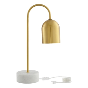 Posh Living Rya Table Lamp 5ft Power Cord Marble Stone Base Brass
