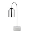 Posh Living Rya Table Lamp 5ft Power Cord Marble Stone Base Chrome