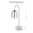 Posh Living Rya Table Lamp 5ft Power Cord Marble Stone Base Chrome