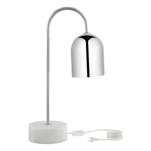 Posh Living Rya Table Lamp 5ft Power Cord Marble Stone Base Chrome