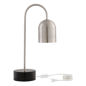 Posh Living Rya Table Lamp 5ft Power Cord Marble Stone Base Stainless Steel