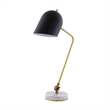 Posh Living Armin Table Lamp 5ft Power Cord Marble Stone Base Black