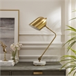 Posh Living Armin Table Lamp 5ft Power Cord Marble Stone Base Brass