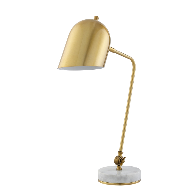 Posh Living Armin Table Lamp 5ft Power Cord Marble Stone Base Brass