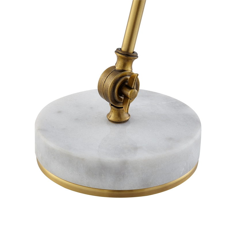 Posh Living Armin Table Lamp 5ft Power Cord Marble Stone Base Brass