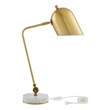 Posh Living Armin Table Lamp 5ft Power Cord Marble Stone Base Brass