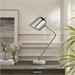 Posh Living Armin Table Lamp 5ft Power Cord Marble Stone Base Chrome
