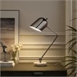 Posh Living Armin Table Lamp 5ft Power Cord Marble Stone Base Chrome