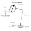 Posh Living Armin Table Lamp 5ft Power Cord Marble Stone Base Chrome
