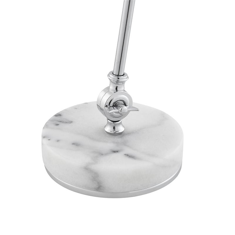 Posh Living Armin Table Lamp 5ft Power Cord Marble Stone Base Chrome