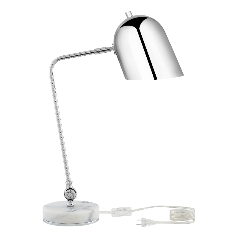 Posh Living Armin Table Lamp 5ft Power Cord Marble Stone Base Chrome
