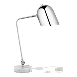 Posh Living Armin Table Lamp 5ft Power Cord Marble Stone Base Chrome
