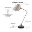 Posh Living Armin Table Lamp 5ft Power Cord Marble Stone Base Stainless Steel