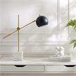 Posh Living Ameya Table Lamp 5ft Power Cord Marble Stone Base Black