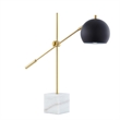Posh Living Ameya Table Lamp 5ft Power Cord Marble Stone Base Black