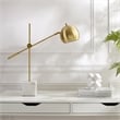 Posh Living Ameya Table Lamp 5ft Power Cord Marble Stone Base Brass