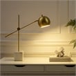 Posh Living Ameya Table Lamp 5ft Power Cord Marble Stone Base Brass