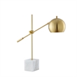 Posh Living Ameya Table Lamp 5ft Power Cord Marble Stone Base Brass