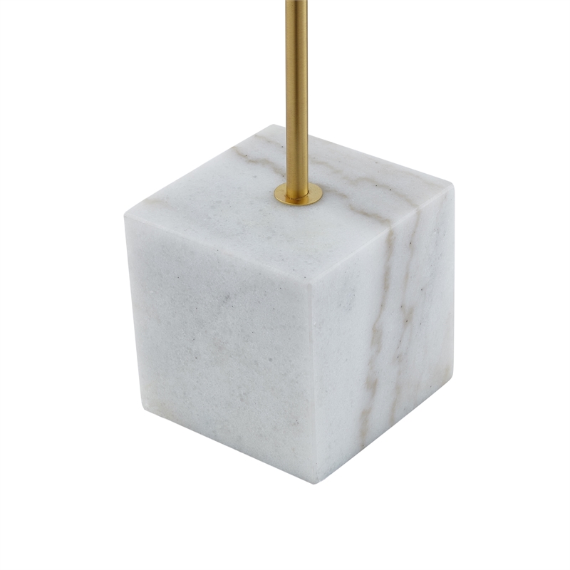 Posh Living Ameya Table Lamp 5ft Power Cord Marble Stone Base Brass