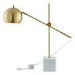 Posh Living Ameya Table Lamp 5ft Power Cord Marble Stone Base Brass