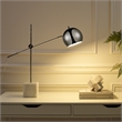 Posh Living Ameya Table Lamp 5ft Power Cord Marble Stone Base Chrome