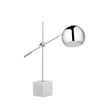 Posh Living Ameya Table Lamp 5ft Power Cord Marble Stone Base Chrome
