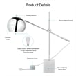 Posh Living Ameya Table Lamp 5ft Power Cord Marble Stone Base Chrome