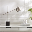 Posh Living Ameya Table Lamp 5ft Power Cord Marble Stone Base Stainless Steel