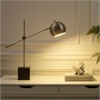 Posh Living Ameya Table Lamp 5ft Power Cord Marble Stone Base Stainless Steel