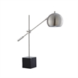 Posh Living Ameya Table Lamp 5ft Power Cord Marble Stone Base Stainless Steel