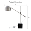 Posh Living Ameya Table Lamp 5ft Power Cord Marble Stone Base Stainless Steel