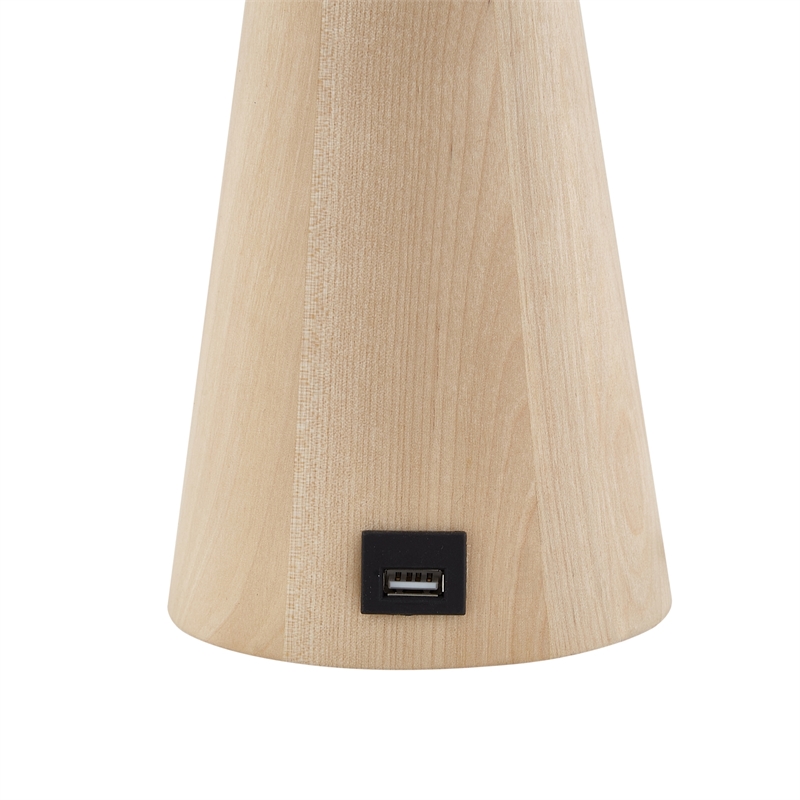 Posh Living Brynlie Table Lamp 5ft Power Cord USB Charger Beige