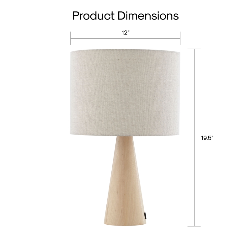 Posh Living Brynlie Table Lamp 5ft Power Cord USB Charger Beige
