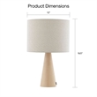 Posh Living Brynlie Table Lamp 5ft Power Cord USB Charger Beige