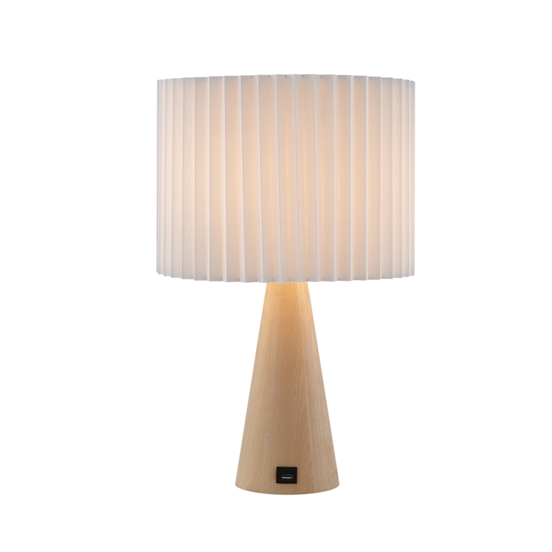 Posh Living Brynlie Table Lamp 5ft Power Cord USB Charger Ivory