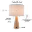 Posh Living Brynlie Table Lamp 5ft Power Cord USB Charger Ivory