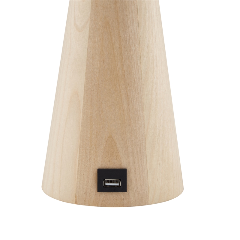 Posh Living Brynlie Table Lamp 5ft Power Cord USB Charger Ivory