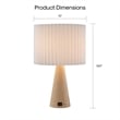 Posh Living Brynlie Table Lamp 5ft Power Cord USB Charger Ivory