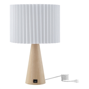 Posh Living Brynlie Table Lamp 5ft Power Cord USB Charger Ivory