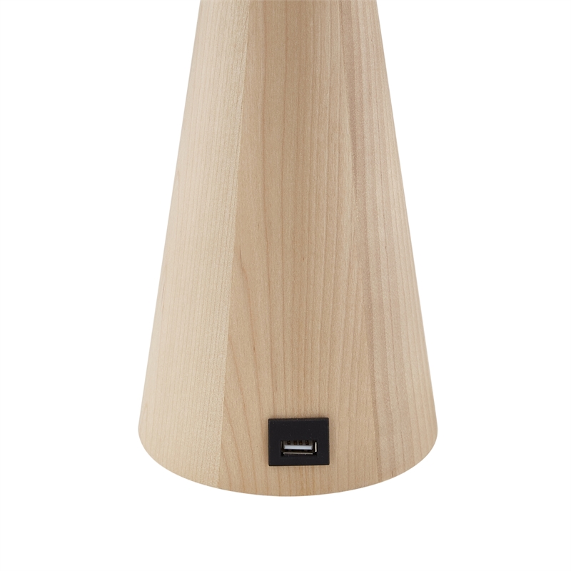 Posh Living Brynlie Table Lamp 5ft Power Cord USB Charger White