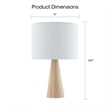 Posh Living Brynlie Table Lamp 5ft Power Cord USB Charger White