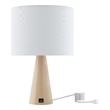 Posh Living Brynlie Table Lamp 5ft Power Cord USB Charger White