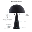 Posh Living Bradford Table Lamp USB Charger Black